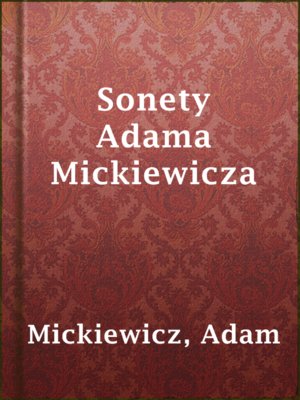 cover image of Sonety Adama Mickiewicza